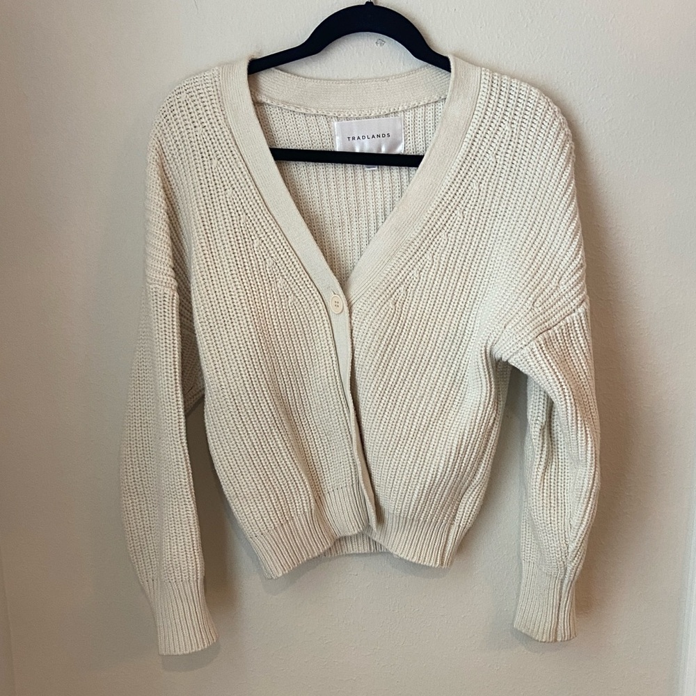 Tradlands Shelter Cotton Cardigan White/ Cream xsmall - Picture 3 of 6